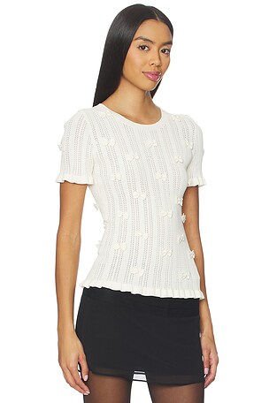 Sea Alberta Pearl Knit Top in White. Size XS. Also
