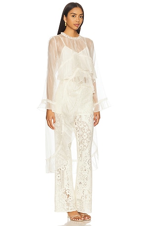 Sea Cornelia Solid High Low Top in Cream. Size XXS. Also