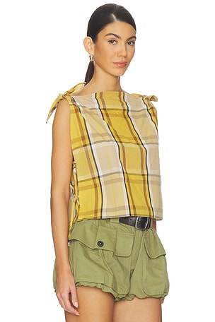 Sea Copeland Plaid Top in Yellow