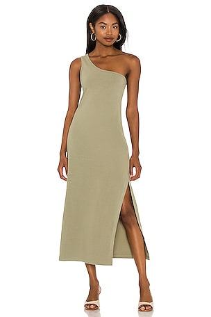 Seafolly One Shoulder Jersey Midi Dress in Thyme REVOLVE