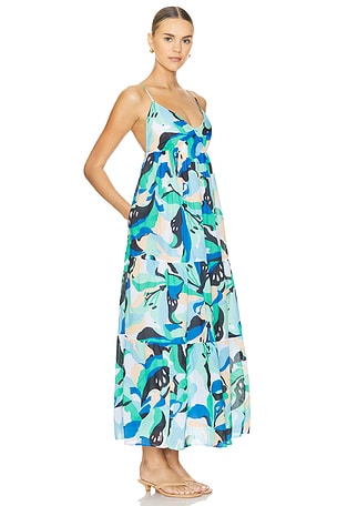 Seafolly Tiered Midi Dress in Blue