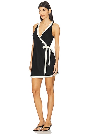 Seafolly Mini Wrap Dress in Black. Size XS. Also