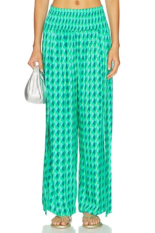 Seafolly Shirred Waist Wrap Pant in Green