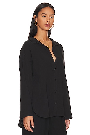 Seafolly Classic Beach Shirt in Black