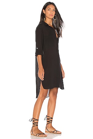 Seafolly Crinkle Beach Shirt in Black