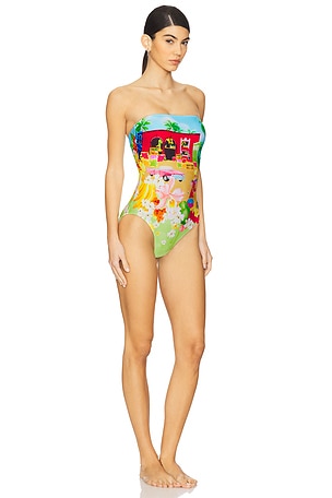 Seafolly Bandeau One Piece in Teal