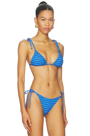 Seafolly Slide Triangle Bikini Top in Blue