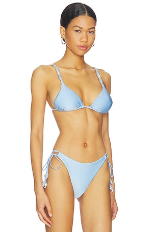 Seafolly Palermo Slide Triangle Bikini Top in Baby Blue