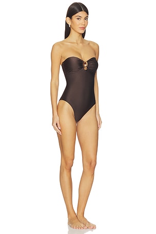 Seafolly Palermo Ring Front One Piece in Brown