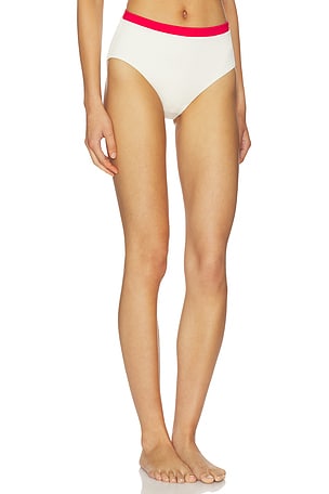 Seafolly Band Wave Belted High Waisted Bikini Bottom in Cream
