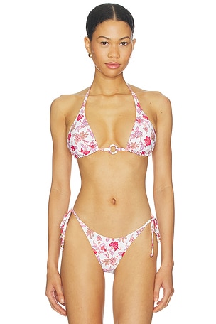 Summer Chintz Longline Slide Triangle Bikini Top Seafolly