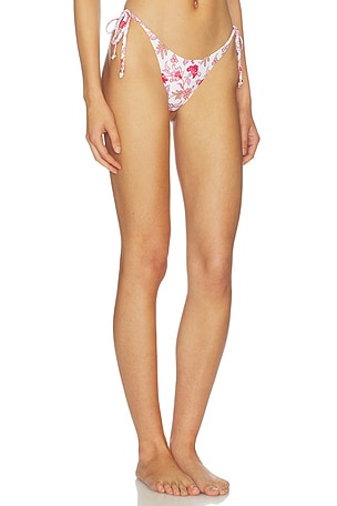 Seafolly Summer Chintz Tie Side Rio Bikini Bottom in Cream