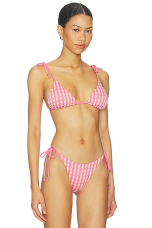 Seafolly Bella Slide Triangle Bikini Top in Pink