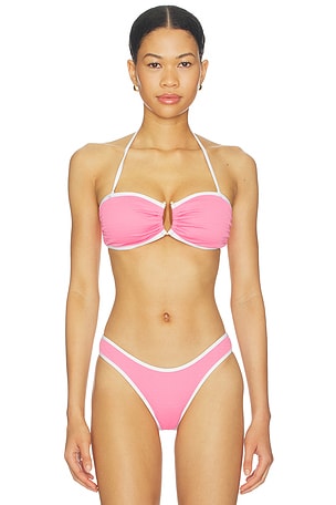 Seafolly Beach Bound Bandeau Bikini Top in Pink