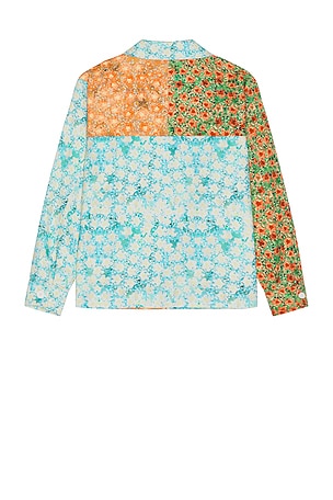 SIEDRES Drew Patchwork Denim Jacket in Orange,Blue