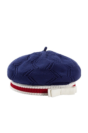 Kids Textured Knit Beret self-portrait