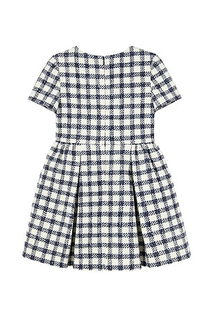 self-portrait Kids Check Boucle Dress in Navy