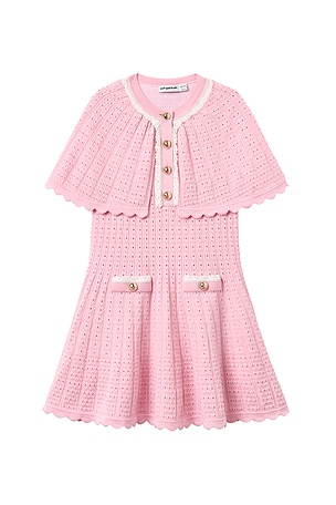 Kids Knitted Cape Dress self-portrait