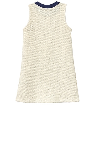 self-portrait Kids Sequin Knit Dress in Cream