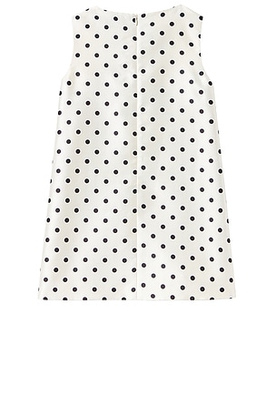 self-portrait Kids Sleeveless Polka Dot Taffeta Dress in Cream