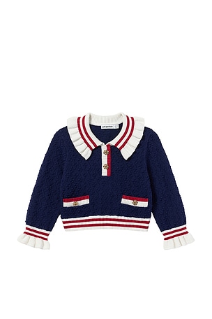 Kids Textured Knit Cardigan self-portrait