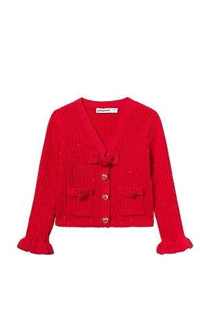 Kids Ribbed Knit Cardigan self-portrait