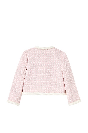 self-portrait Kids Bow Boucle Jacket in Pink