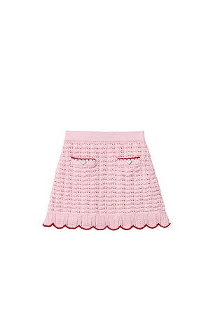 Kids Textured Knit Heart Detail Skirt self-portrait