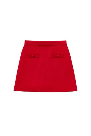 Kids Flower Trim Cotton Skirt self-portrait