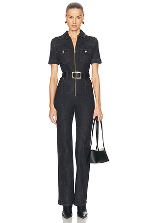 Indigo Denim Jumpsuit self-portrait