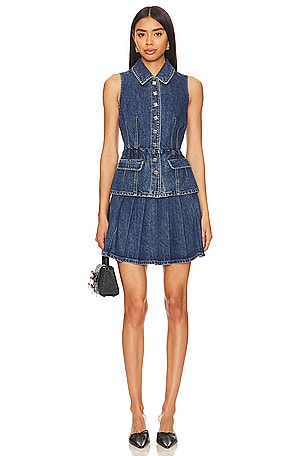 Tailored Denim Mini Dressself-portrait$298