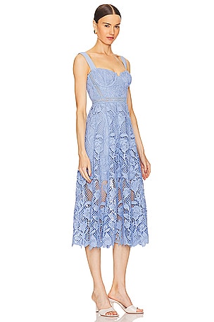 self-portrait Lace Midi Dess in Blue