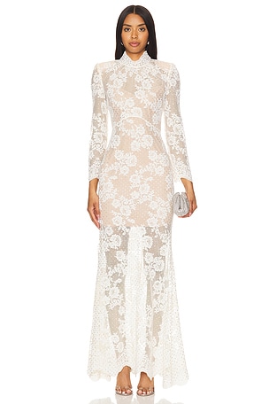 Rhinestone Lace Maxi Dress self-portrait