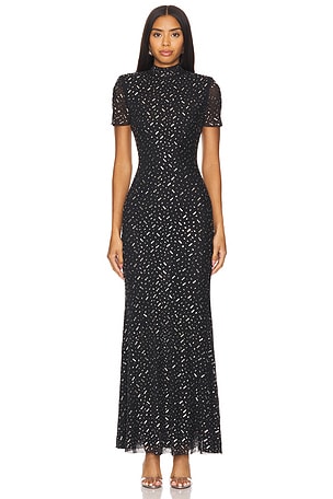 Square Rhinestone Maxi Dress self-portrait