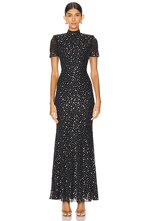 Square Rhinestone Maxi Dress self-portrait