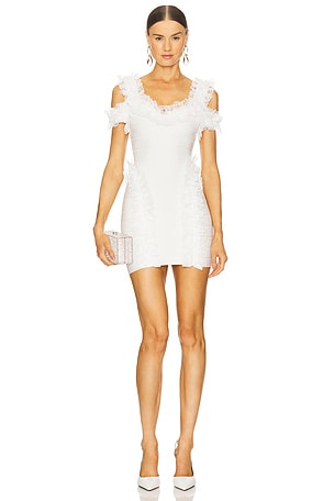 x Christopher Kane Knit Ruffle Mini Dress self-portrait