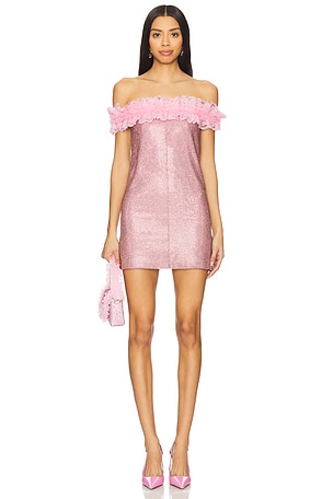 x Christopher Kane Crystal Fishnet Mini Dress self-portrait