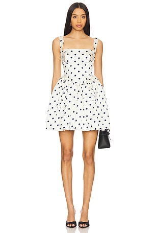 Polka Dot Satin Mini Dress self-portrait