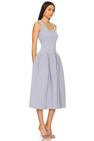 self-portrait ROBE MI-LONGUE DRESS in Blue,Slate