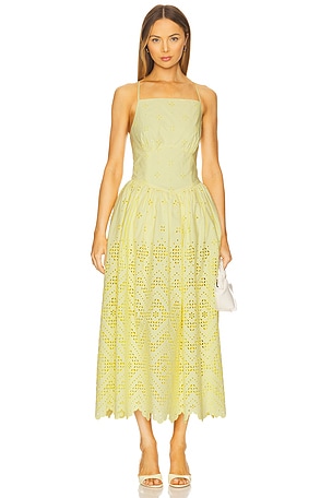 Cotton Broderie Midi Dress self-portrait