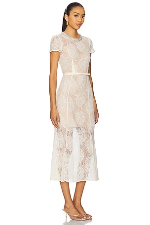 self-portrait Lace Midi Dress in White