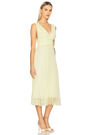 self-portrait Midi Dress in Lemon