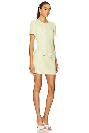 self-portrait Boucle Mini Dress in Lemon