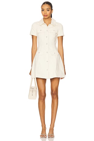 Collared Denim Mini Dress self-portrait
