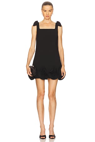 MINIVESTIDO DE CREPE COM FLORES 3D self-portrait