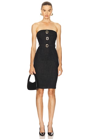 VESTIDO MIDI JEANS TIPO BANDEAU self-portrait