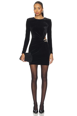 Velvet Embellished Mini Dress self-portrait