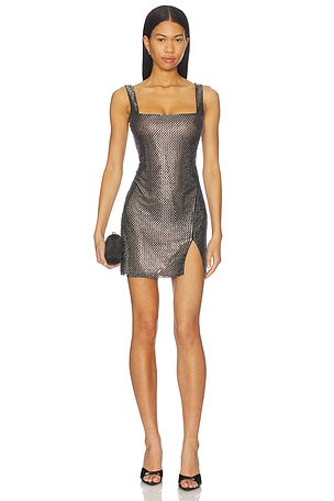 Rhinestone Mesh Mini Dress self-portrait