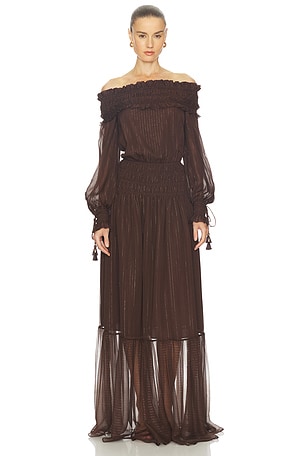 Georgette Maxi Dress self-portrait
