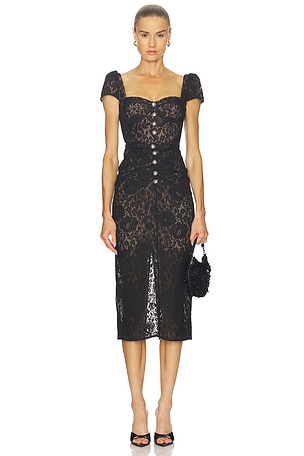 Sweetheart Lace Midi Dress self-portrait